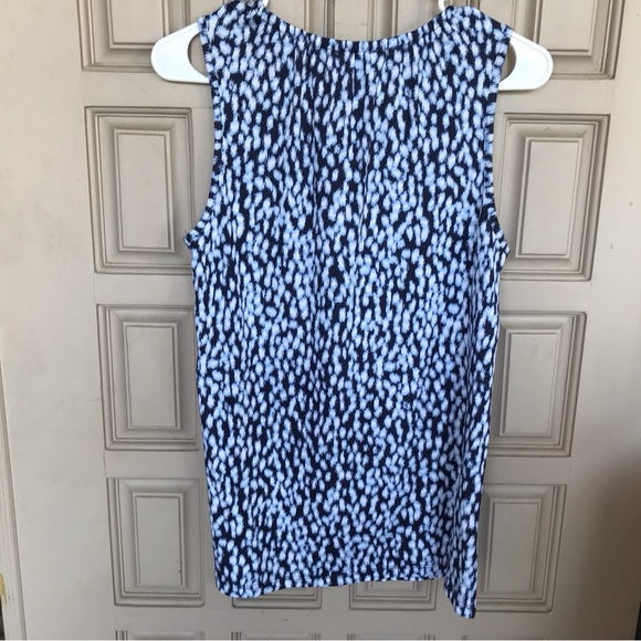 Michael Kors Tank Top SzS Embellished Drawstring Neck Blue/White Cotton/Modal - Picture 8 of 8
